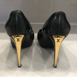 Louis Vuitton gold embellished heels